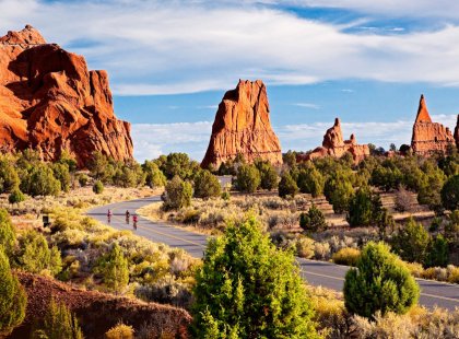 Explore a real hidden gem of the Southwest, Kodachrome Basin, whose unique spires & stovepipe formations are connected by open roads perfect for cyclists.