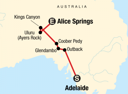 Outback to the Red Centre–Adelaide to Alice Springs