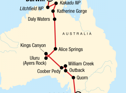 Outback to the Top End–Adelaide to Darwin