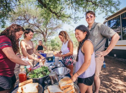 Grab some lunch with your group before heading off on the road
