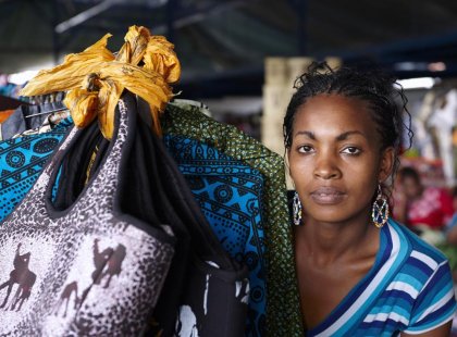 Local woman at a street market, Nairobi, Kenya