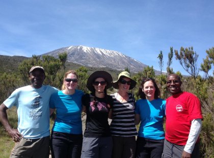 Travellers on the Machame route, Tanzania