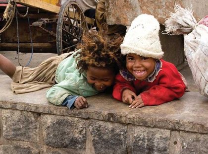 Madagascar, local children having fun