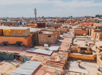 The rooftops of Marrakech in Morocco