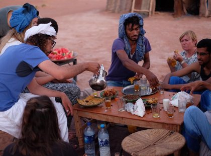 Morocco Sahara desert meal time