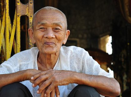 A friendly local in Kampong Cham, Cambodia