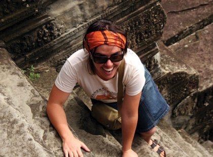 Exploring the ruins of Angkor Wat, Cambodia