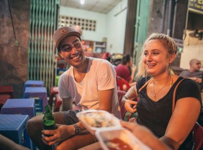 Enjoy a drink with the rest of your 18 to 29s Intrepid group in Vietnam