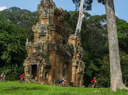 Take in the beautiful temples and scenery in Cambodia