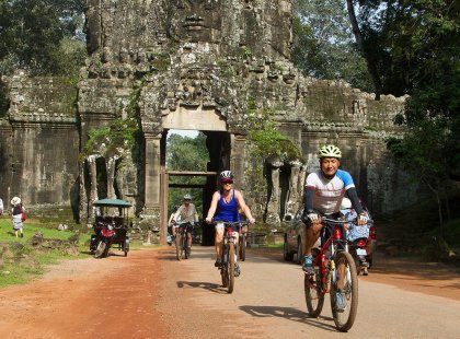 Travel through the temples of Cambodia on your bicycle