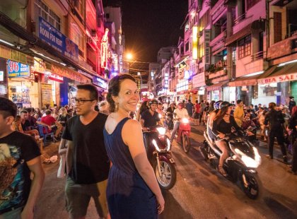 vietnam ho chi minh city traveller street night