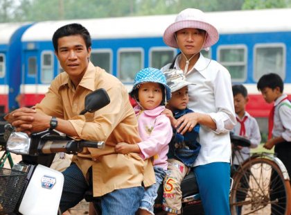 family on bike in Hoi An