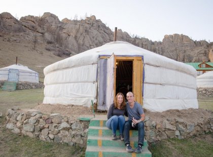 Stay in a traditional ger in a Mongolian camp