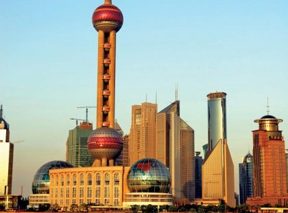 china shanghai city cityscape buildings