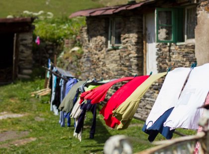 Laundry day in Ushguli, geogia