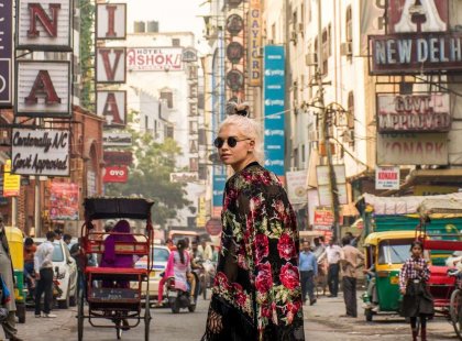 India delhi traveller busy street