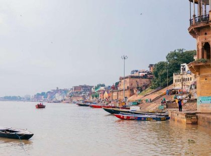 India Varanasi boats