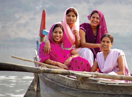india colourful ladies boat