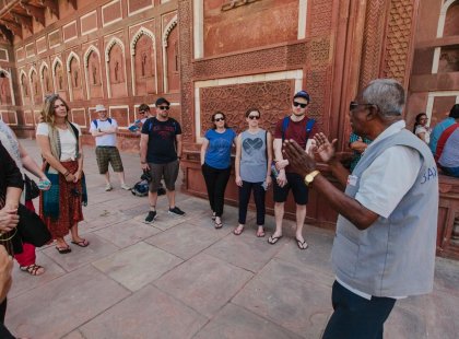 India Agra fort group talk
