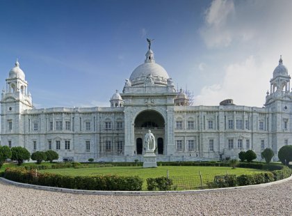 Beautiful panoramic image of Victoria Memorial, Kolkata , Calcutta, West Bengal, India