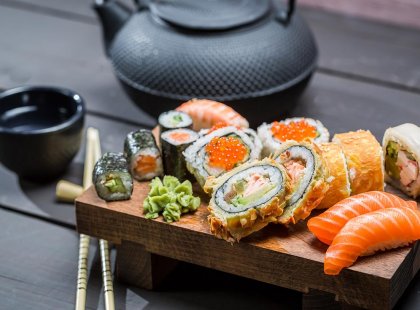 japan fresh sushi chopsticks tea