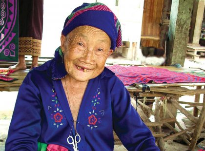 Laos, lady, handicrafts
