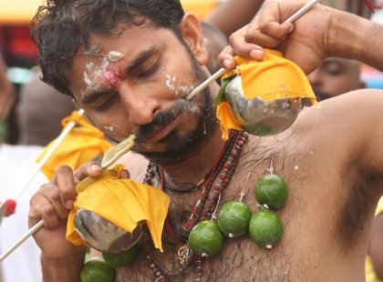 Local taking part of in a Hindu ceremony