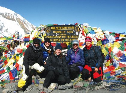 Travellers after reaching basecamp of Annapurna, Nepal