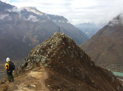 Trekking through the Himalayas in Nepal
