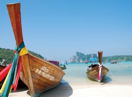 The famous longtail boats in Koh Phi Phi, Thailand