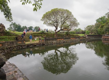 Ruins found in the Imperial Citadel in Hue, Vietnam as seen on an Intrepid Travel tour.
