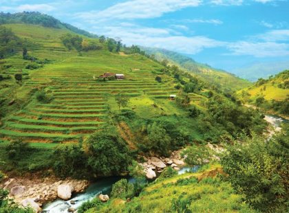 vietnam sapa landscape view mountains fields trek hike