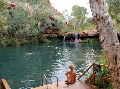 People swimming at Karijini Fern Pool, Western Australia