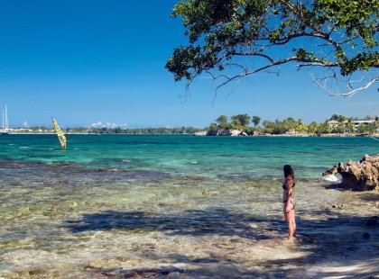 Girl on the beach in Jamaica