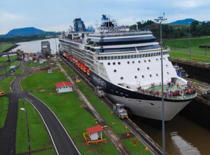 Mira Flores Lock on the Panama Canal in Panama