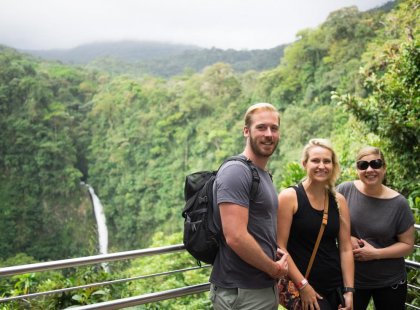 Intrepid Travel COSTA RICA LA FORTUNA TRAVELERS AT WATERFALL LOOKOUT