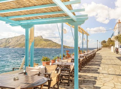 Enjoy a meal in beautiful Aegina, Greece