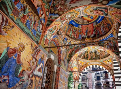 Interior of Rila Monastery, Bulgaria