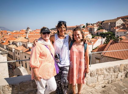 A group of travelers at Dubrovnik Croatia