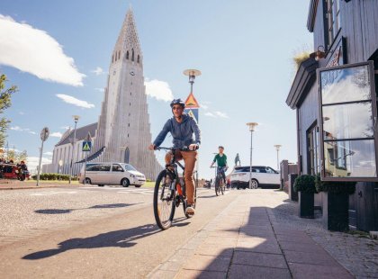 Cycling in Reykjavik, Iceland