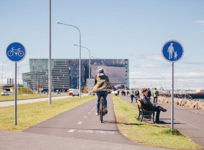 Cycling in Reykjavik, Iceland