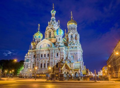 The spectacular Church of the Savior on Spilled Blood in Saint Petersburg, Russia