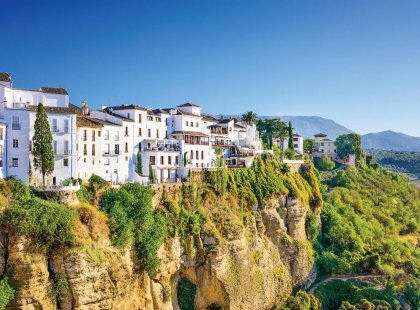 View of Tajo Gorge and city on cliff, Ronda, Spain