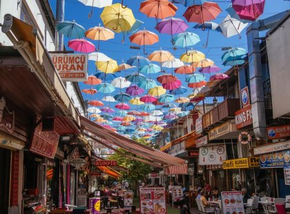 Umbrella street in Antalya, Turkey