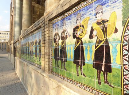 Artwork on the exterior of the Golestan Palace.