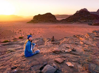 Watch the sun set over Wadi Rum in Jordan
