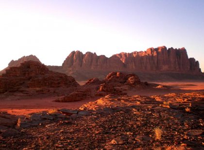 Desert sunset in Wadi Rum