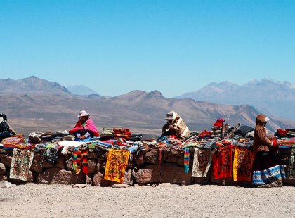 Hawkers stall at Colca Canyon, Peru