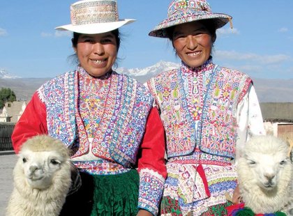 Peru, locals at Colca Canyon