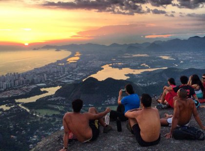Watching the sunset from Pedra Bonita, Rio de Janeiro